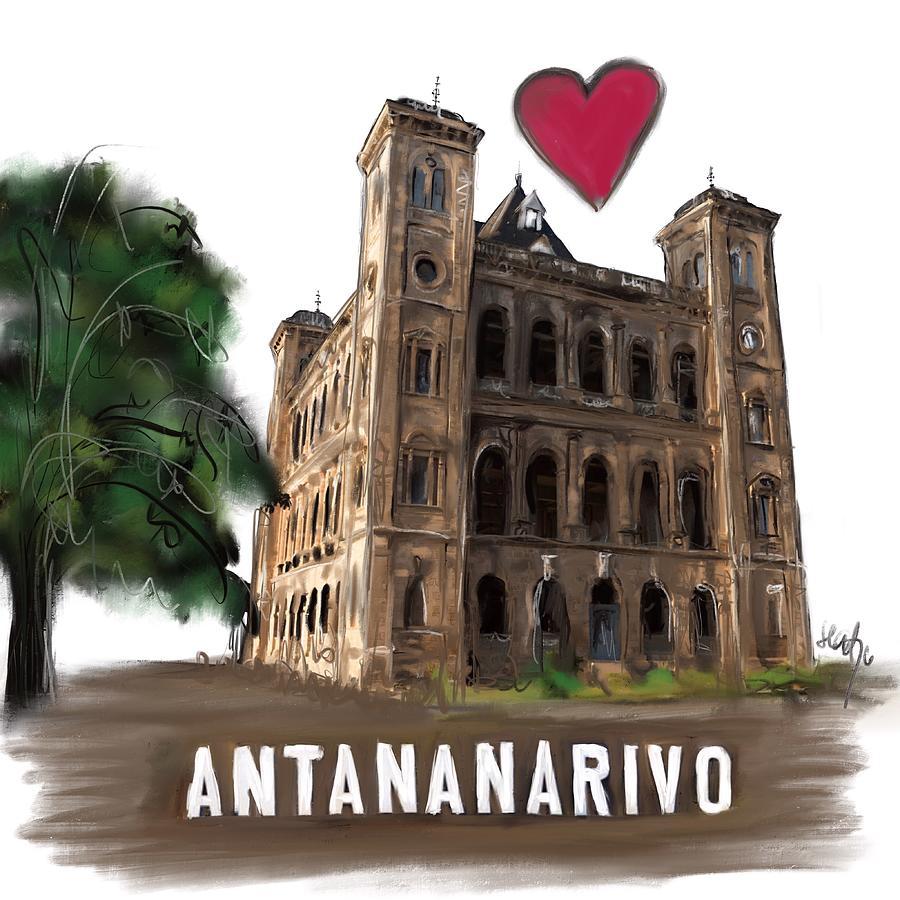 I love Antananarivo  Digital Art by Sladjana Lazarevic