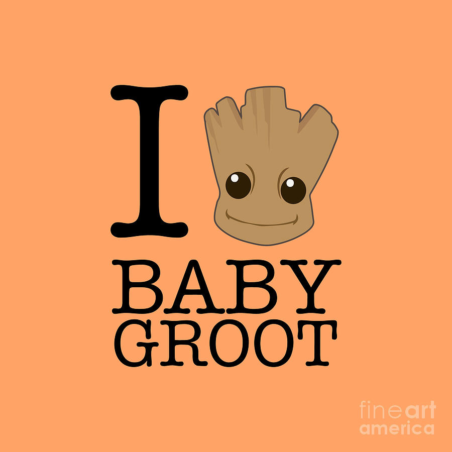 I Love Baby Groot Guardians of the Galaxy by Amin Sholeh