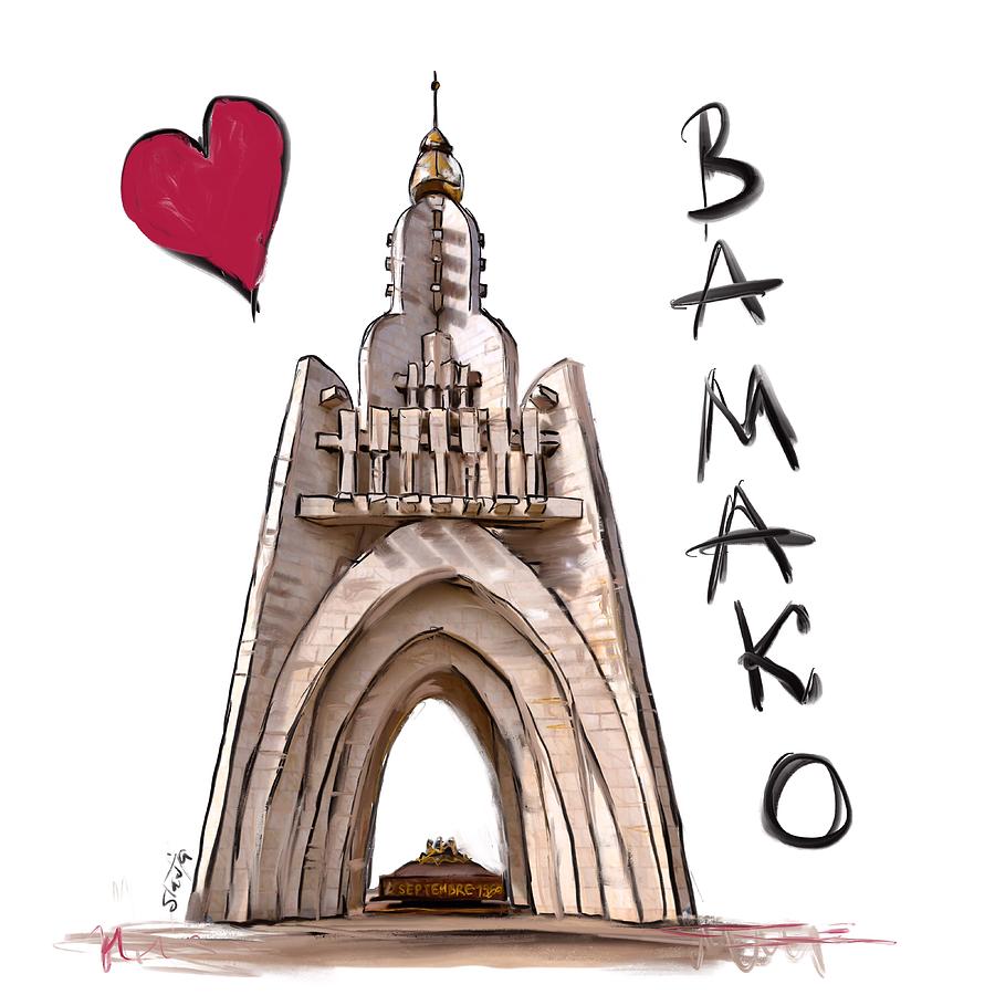 I love Bamako Digital Art by Sladjana Lazarevic