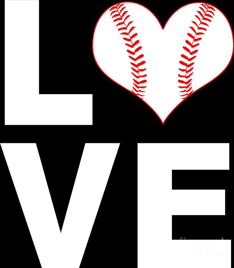 I Love Baseball Sports Athlete Player Gift Digital Art by Haselshirt ...