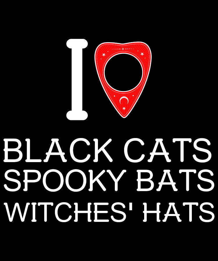 I Love Black Cat Spooky Bats Witches Hats Digital Art by Flippin Sweet Gear