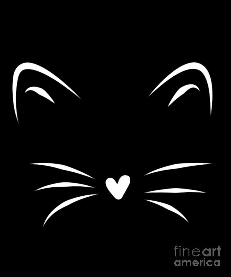 I Love Cats Cute Cat Face Pet Owner Gift Digital Art By Muc Designs