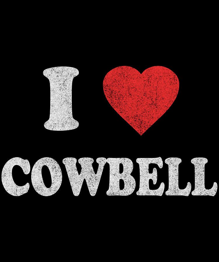 I Love Cowbell Retro Digital Art by Flippin Sweet Gear