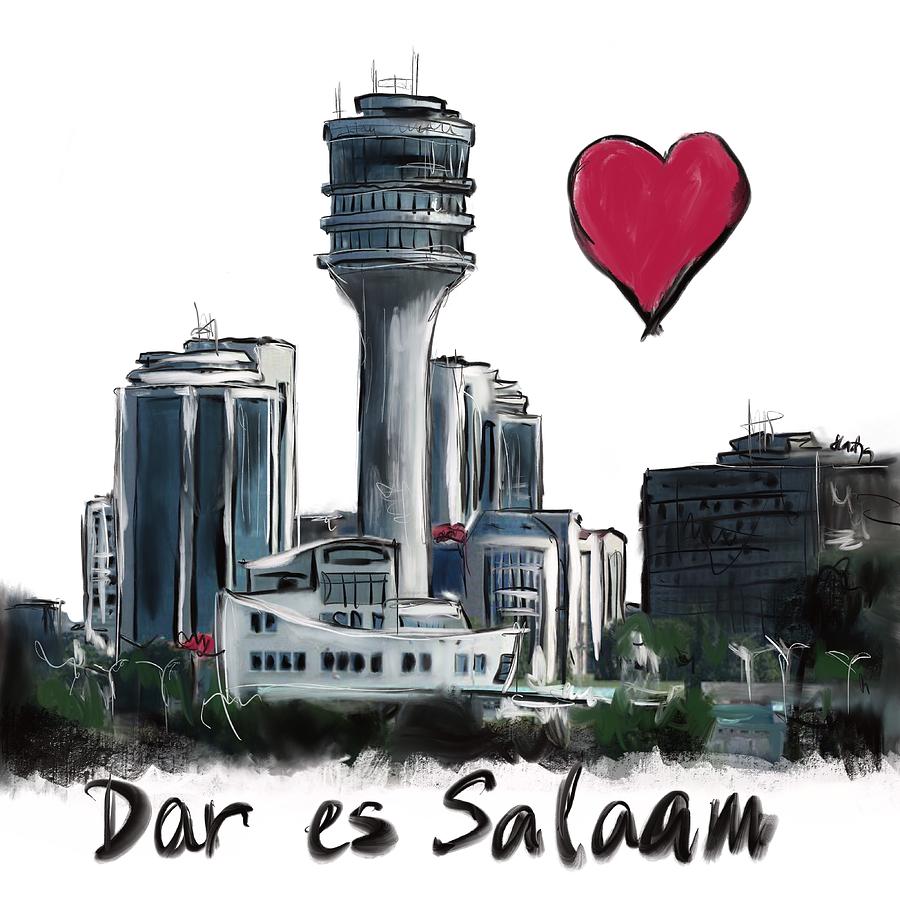 I love Dar es Salaam  Digital Art by Sladjana Lazarevic