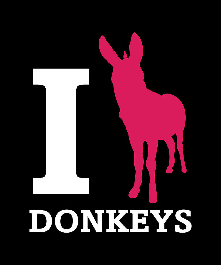 Horse Digital Art - I Love Donkeys Donkey Mule by Moon Tees