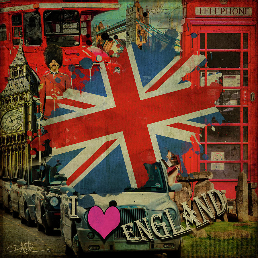 I Love England Digital Art by Ricardo Dominguez