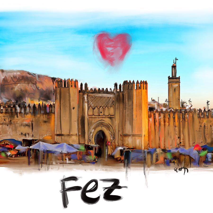 I love Fez  Digital Art by Sladjana Lazarevic