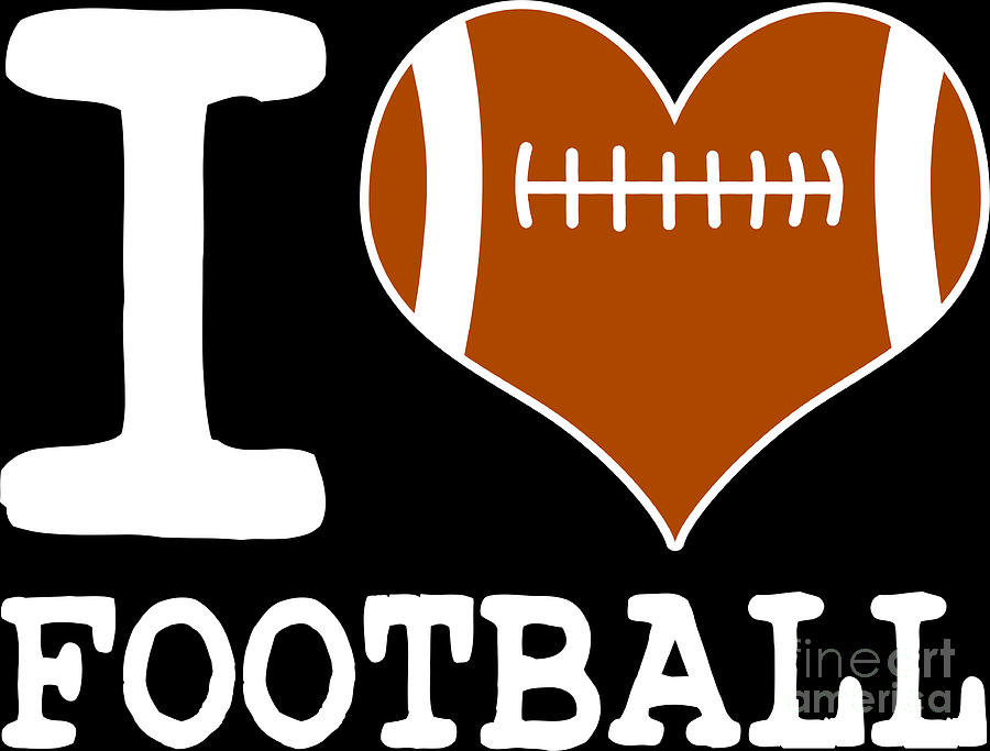 I Love Football Athlete Sports Player Gift Digital Art by