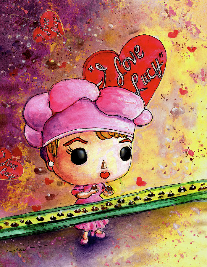 I Love Funko Lucy Painting by Miki De Goodaboom