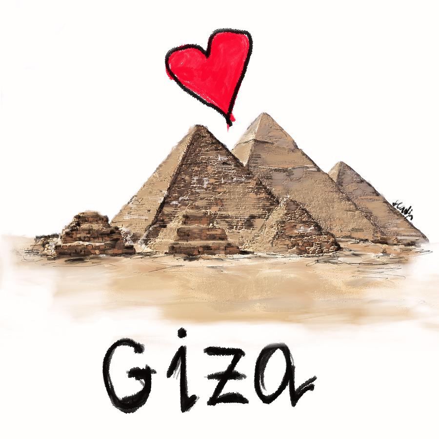 I love Giza Digital Art by Sladjana Lazarevic