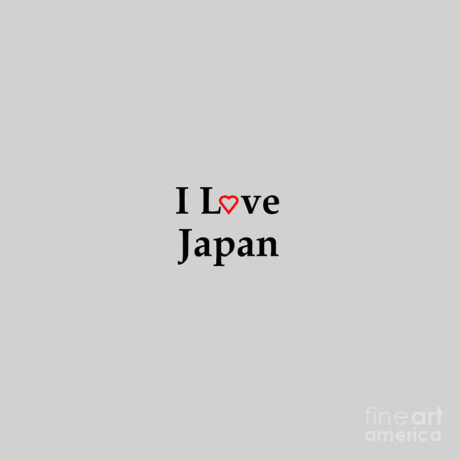Red Digital Art - I Love Japan Red Heart Text by Frederick Holiday