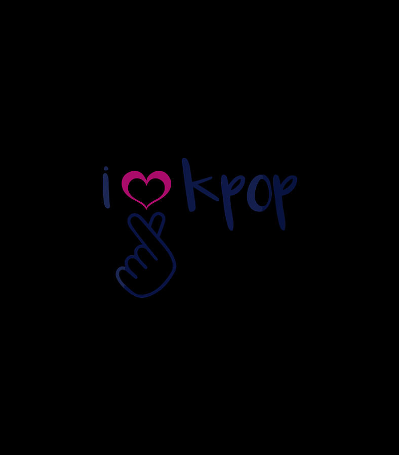 I Love Kpop Music Finger Heart K-Pop Fan Gift Teen Girl Kids Digital ...