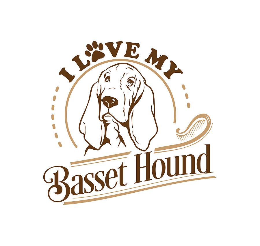 I Love My Basset Hound Digital Art by Sambel Pedes