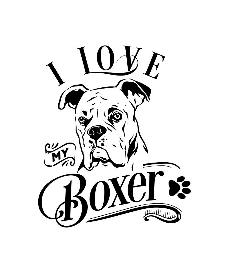 I Love My Boxer Digital Art by Sambel Pedes