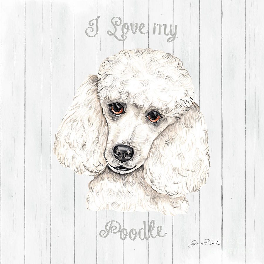 Typography Painting - I Love My Dog C by Jean Plout