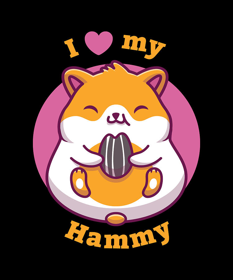 I Love My Hammy Hamster Digital Art by Moon Tees - Fine Art America