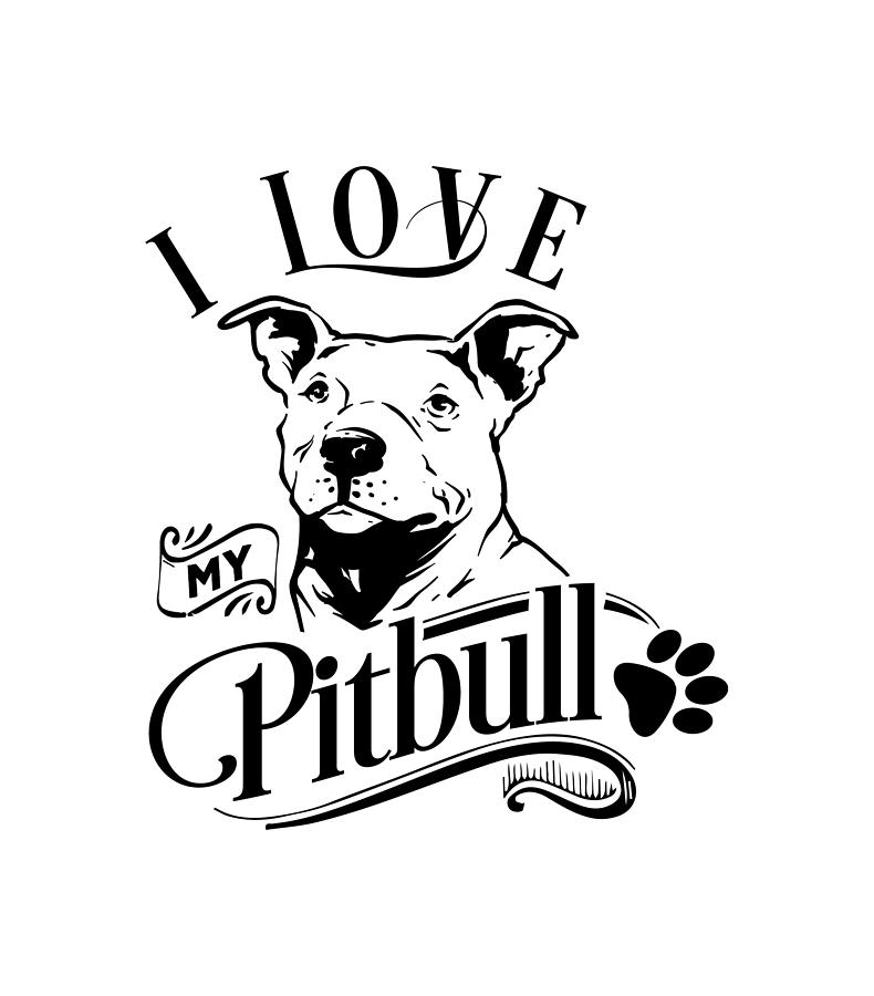 I Love My Pitbull Digital Art by Sambel Pedes