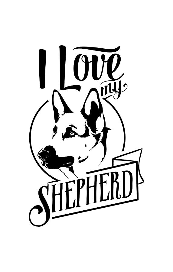 I Love My Shepherd Digital Art by Sambel Pedes