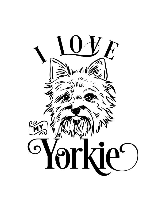 I Love My Yorkie Digital Art by Sambel Pedes