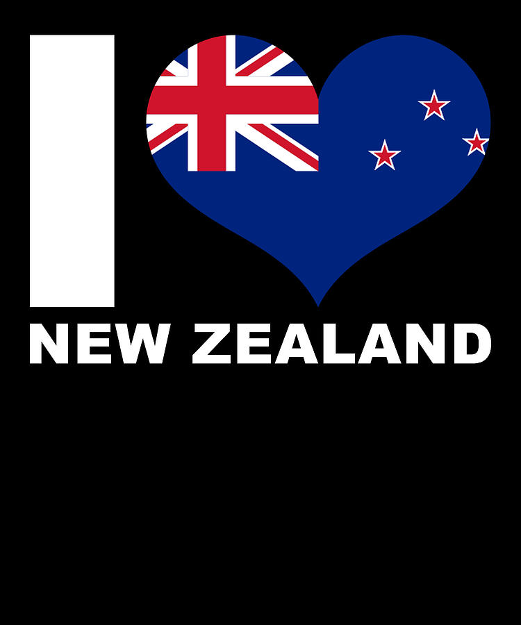 I Love New Zealand Heart Flag New Zealand Digital Art by Manuel