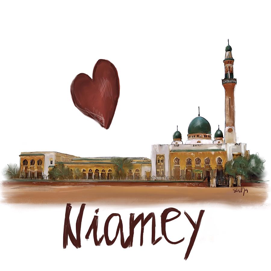 I love Niamey  Digital Art by Sladjana Lazarevic