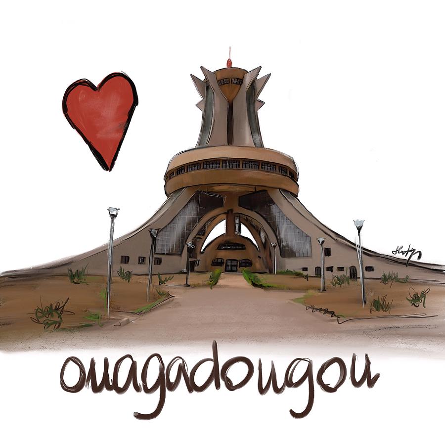 I love Ouagadougou  Digital Art by Sladjana Lazarevic