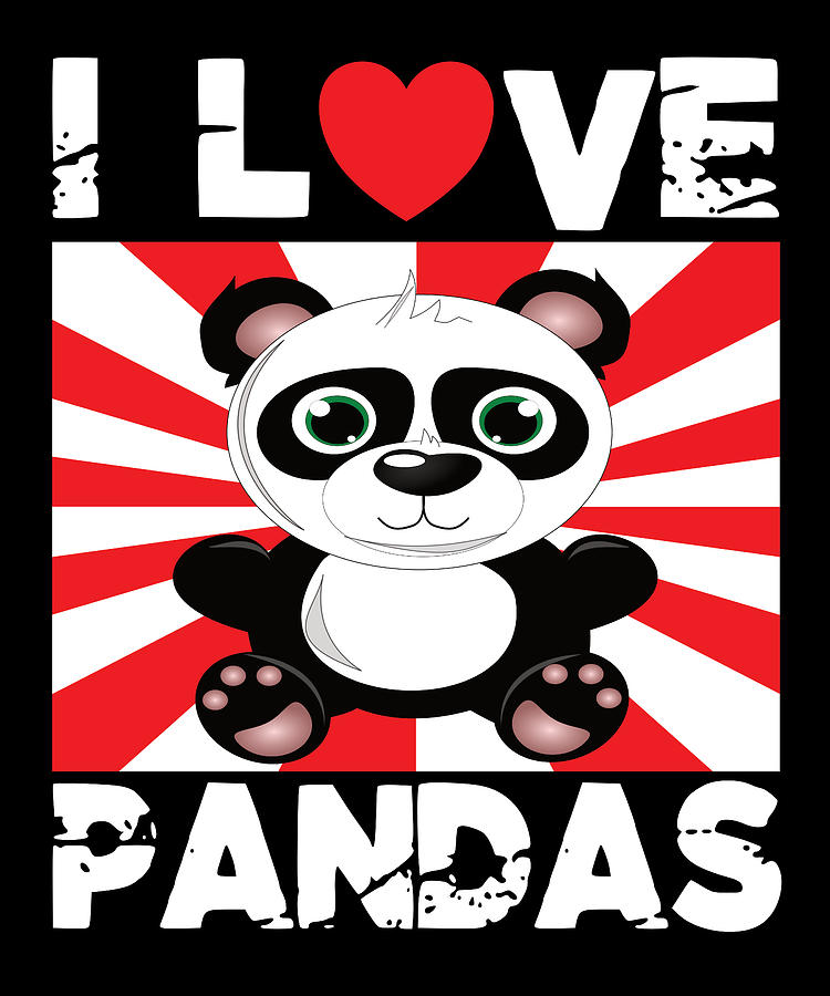 I Love Pandas Digital Art by Steven Zimmer - Fine Art America