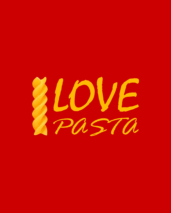 I love Pasta. Pasta gift idea. Digital Art by Patrycjusz Witczak Fine