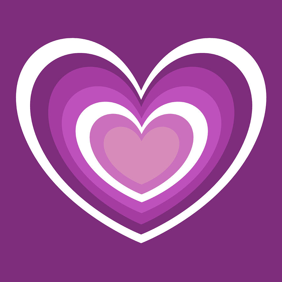 I Love Purple - Heart Digital Art by Val Arie