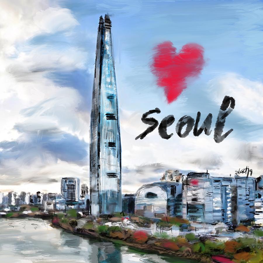 I love Seoul  Digital Art by Sladjana Lazarevic