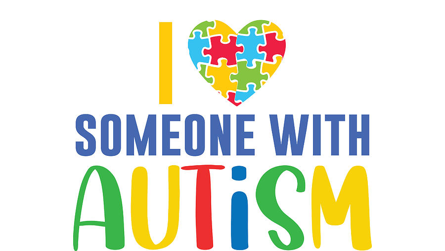 I Love Someone With Autism Heart Puzzle Piece Digital Art by Th