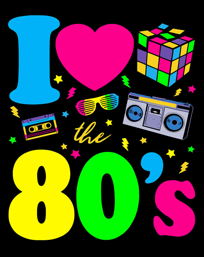 I Love The 80S Gift Clothes For Women And Men Drawing by Grace Hunter