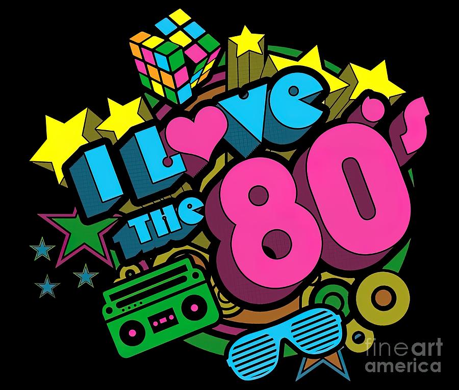 I Love The 80s Retro Eighties Pop Culture Painting by Mary Ian - Pixels