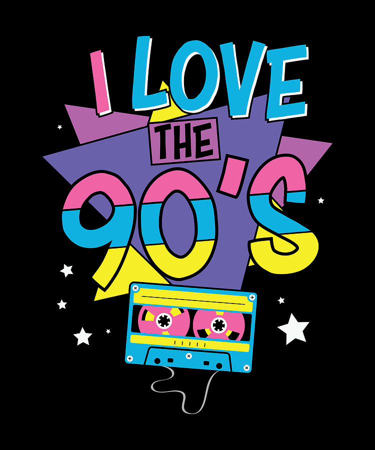 I Love The 90s Nineties Cassette Disco Digital Art by Anh Phan - Pixels