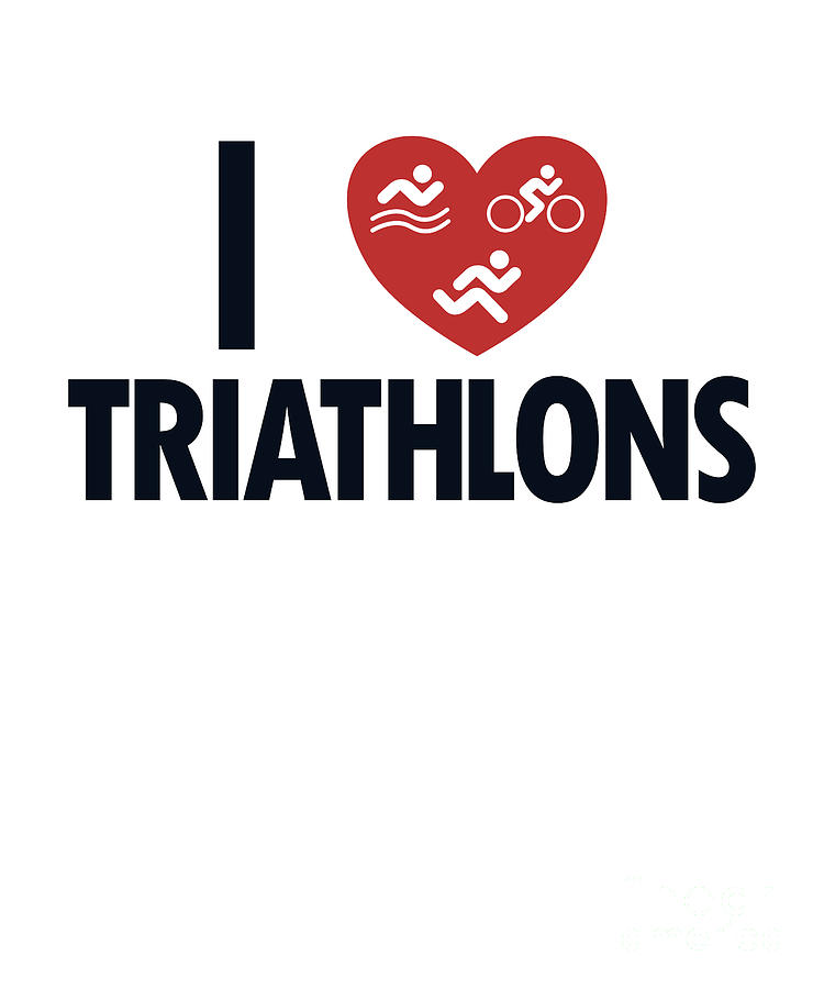 I love Triathlons Triathlete Training Bike Profi Triathlon Digital Art