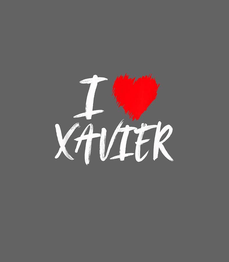 I Love Xavier Red Heart Grunge Son Dad Husband Grandson Digital Art by ...