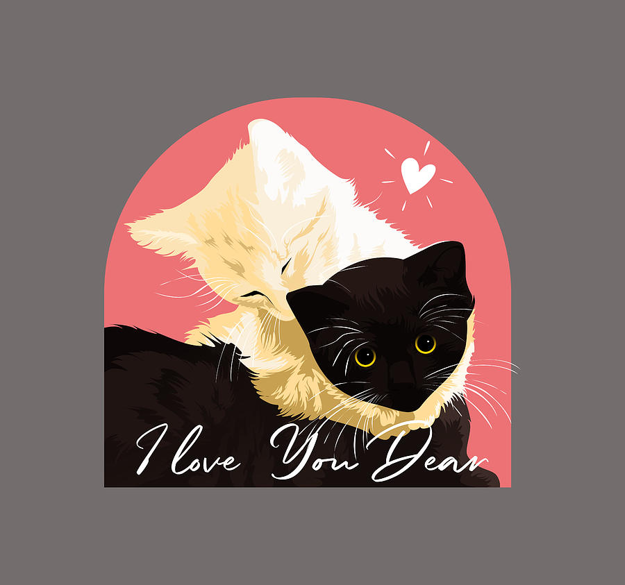 I Love You Dear Cat Digital Art by Sambel Pedes