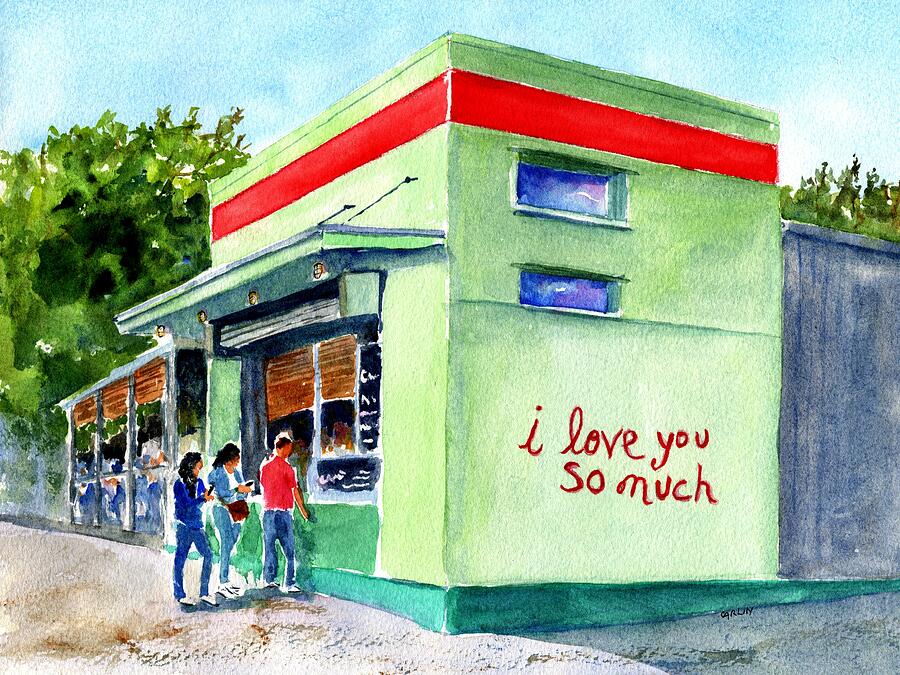 I Love You So Much - Mural Painting by Carlin Blahnik CarlinArtWatercolor