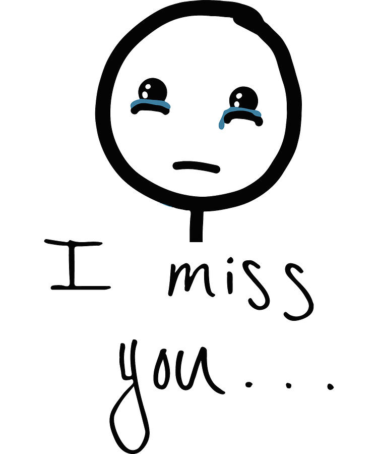 I miss You Stickman sketch, Tears Crying Internet meme Happiness, Super Sad  Face, smiley, sadness Shower Curtain by Mounir Khalfouf - Fine Art America