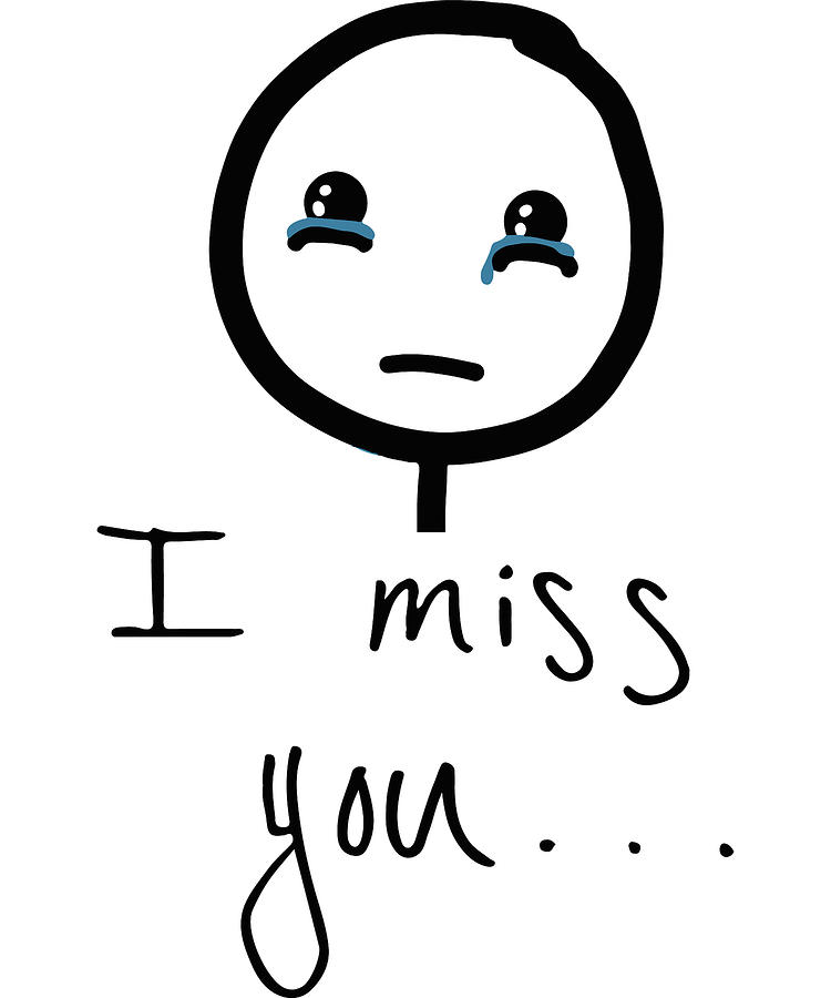 I miss You Stickman sketch, Tears Crying Internet meme Happiness, Super Sad  Face, smiley, sadness Art Print by Mounir Khalfouf - Pixels Merch