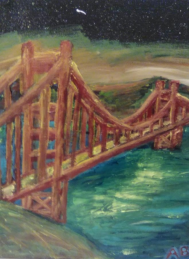 I Opened My Heart at the Golden Gate Bridge Painting by Andrew Blitman