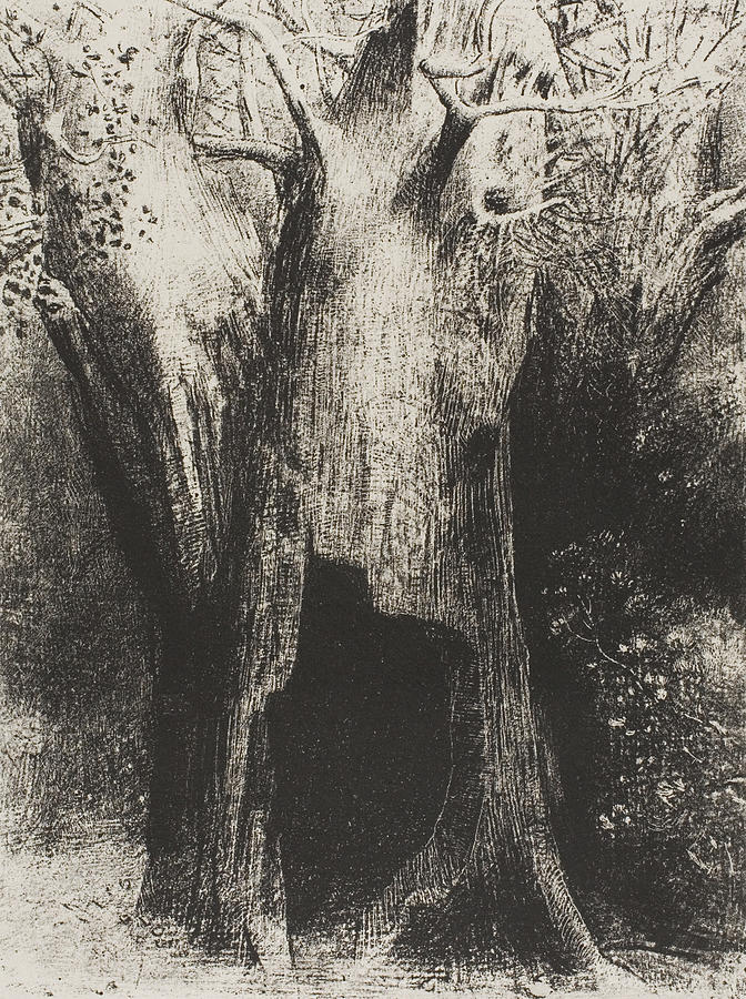 I Plunged into Solitude Relief by Odilon Redon