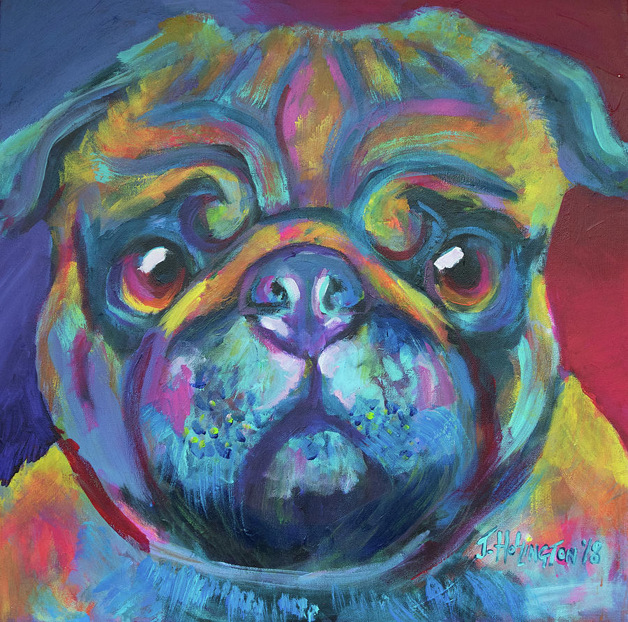 I Pug New York Painting by Jeffro Hollington - Fine Art America