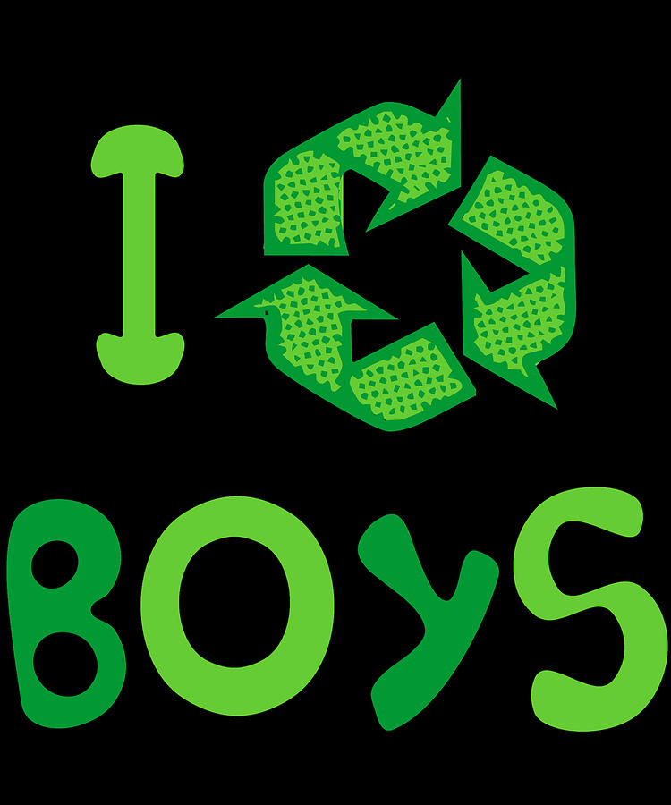 I Recycle Boys Funny Cute Digital Art by Flippin Sweet Gear