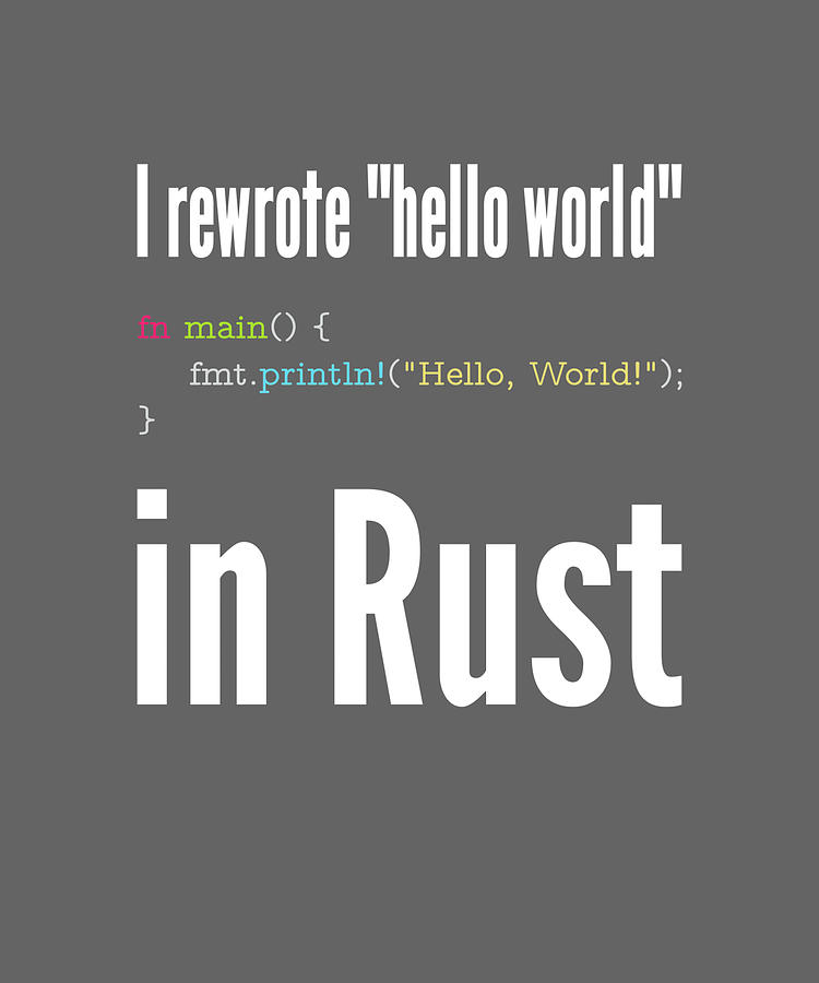 I rewrote hello world in Rust Funny Programming Painting by Patel ...