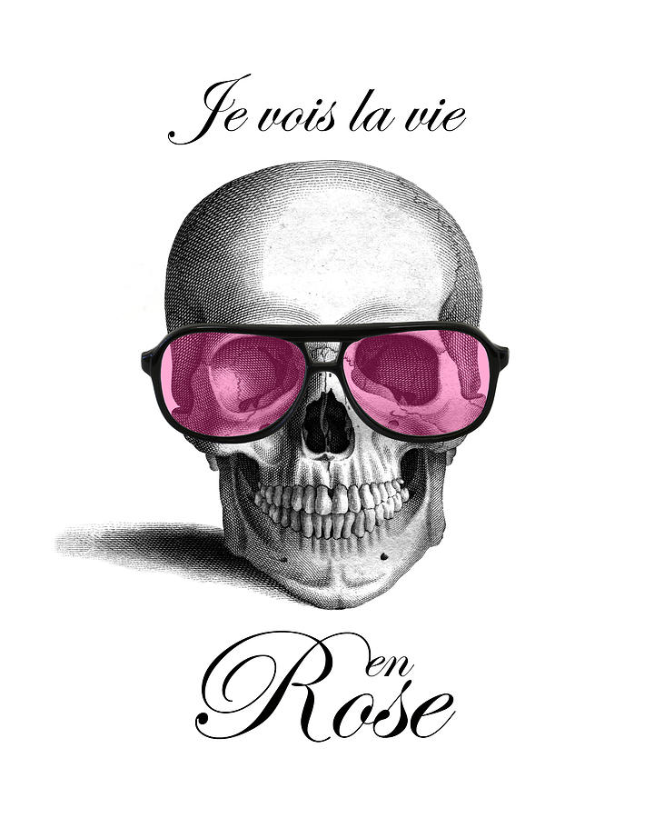 Inspirational Digital Art - I see life through rose colored glasses by Madame Memento