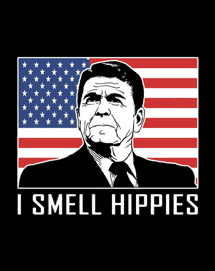 I Smell Hippies Ronald Reagan Gift Drawing by Lucy Wilk