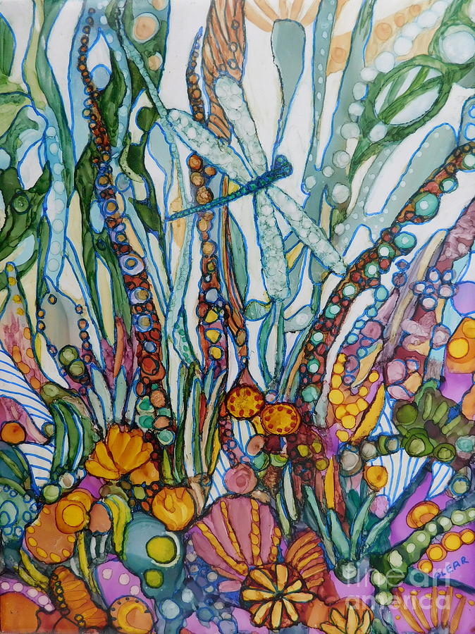 I Spy a Dragon Fly Painting by Joan Clear