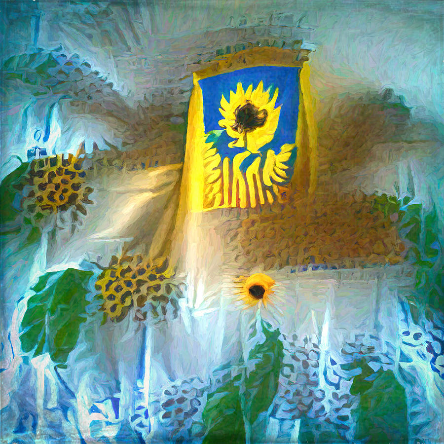 Sunflower Digital Art - I stand with U. by Pamela Cooper