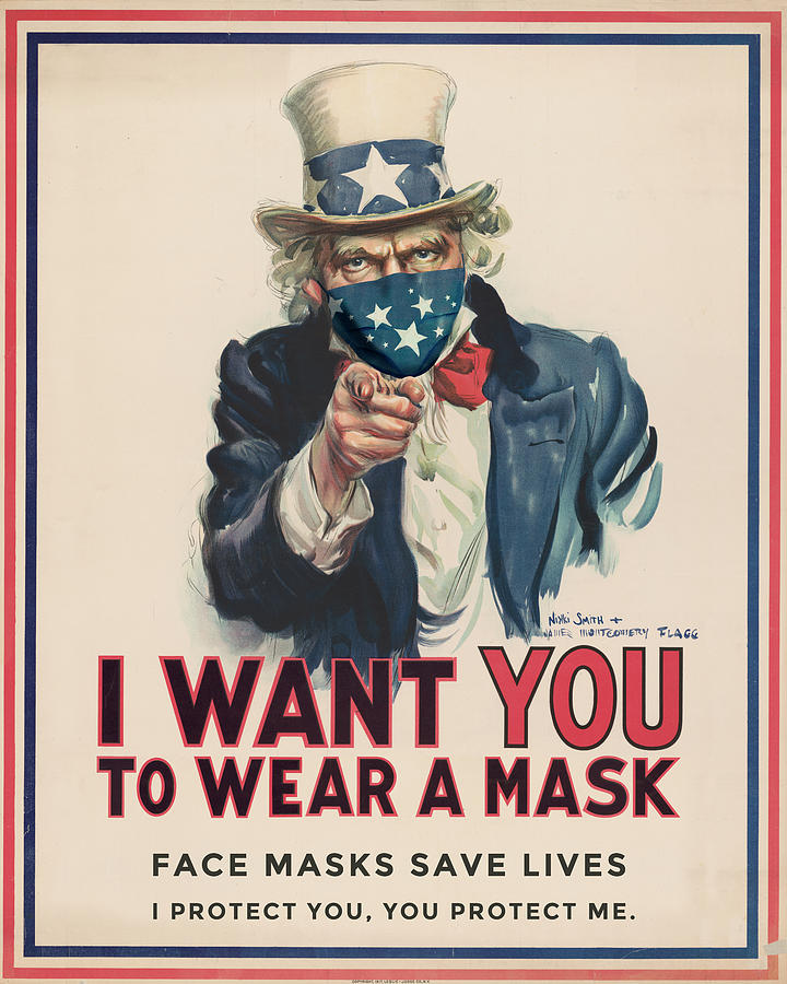 Flag Digital Art - I Want You to Wear a Mask by Nikki Marie Smith